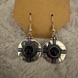 Black and silver earrings